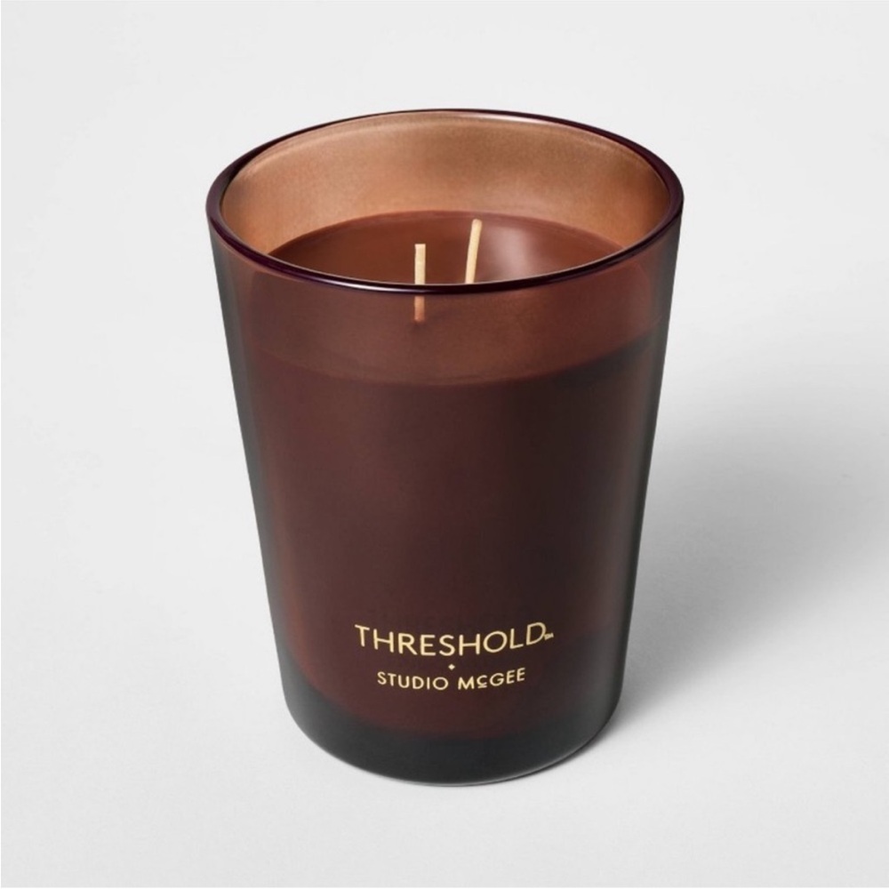 2 Wick Glass Black Pepper and Mahogany Candle Red from Threshold Studio McGee